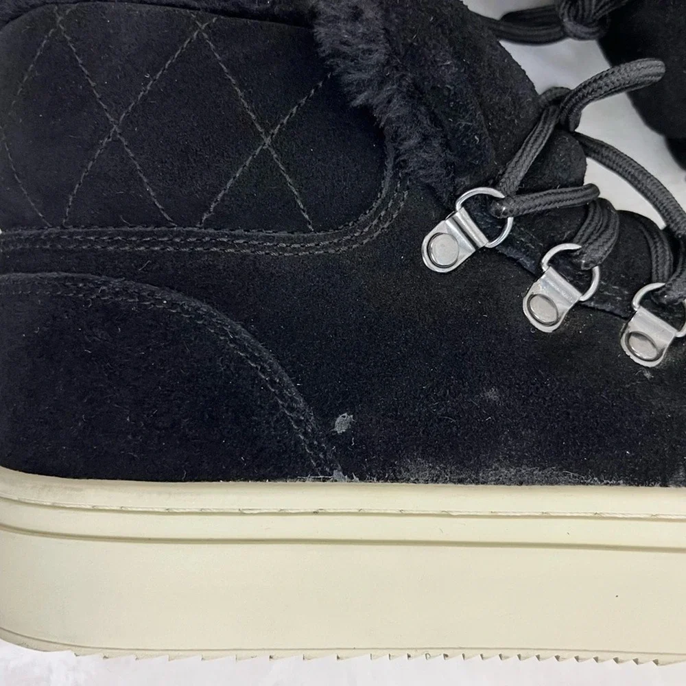 Marc Fisher High Top Shoe Suede Leather Black Women's 11